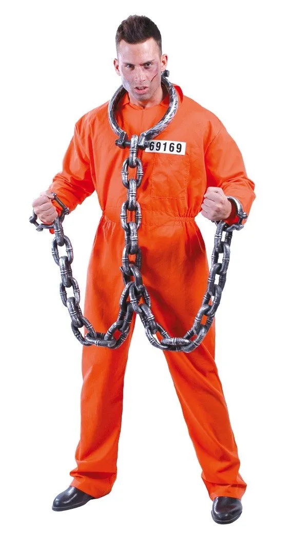 Guirca costume carcerato arancio adulto M 48-50 tuta