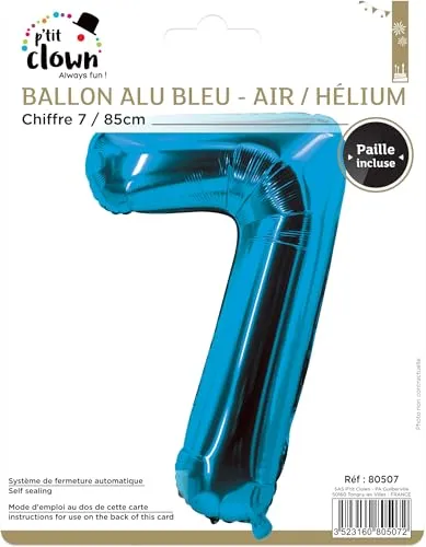 P'tit Clown 7 palloncino numero 85 cm oro