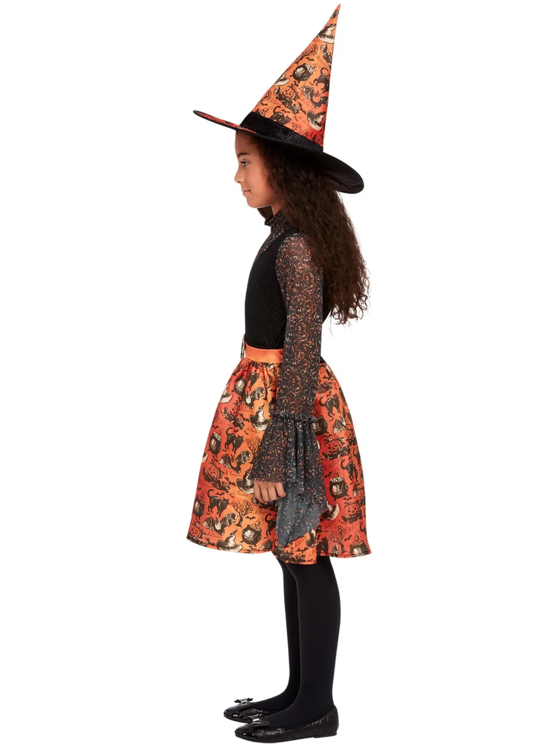 Smiffys Vintage Witch costume strega bambina S arancione