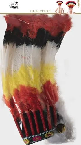 P'tit Clown 26300 copricapo indiano rosso giallo taglia unica