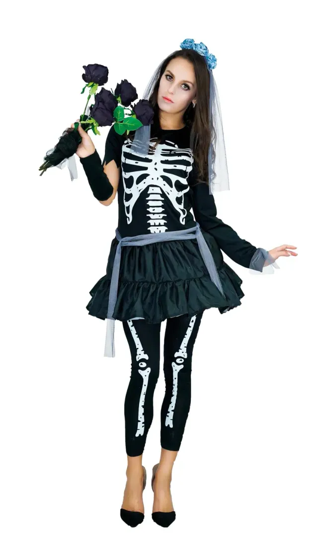 P'tit Clown Squelette costume donna scheletro S/M Halloween