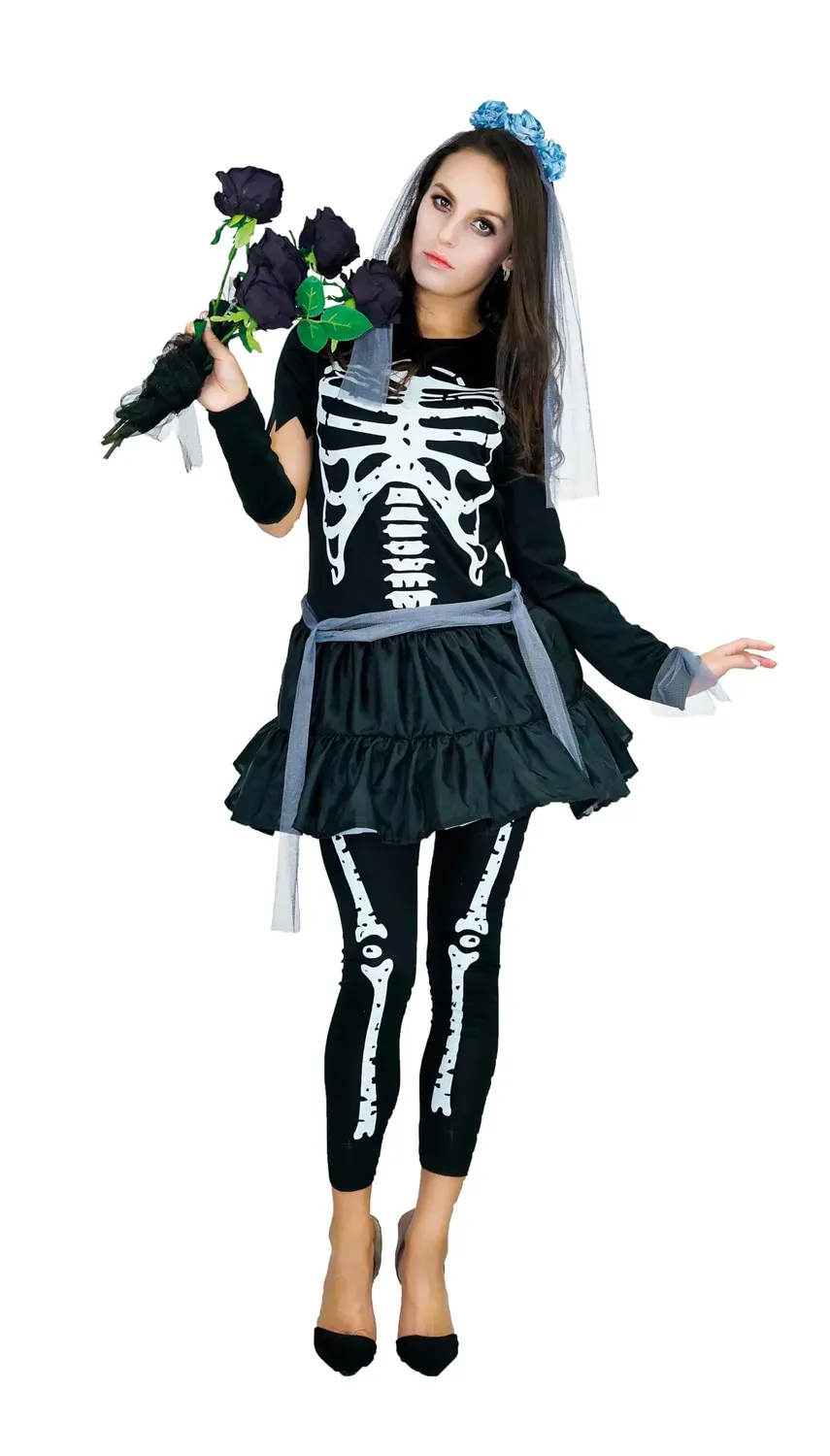 P'tit Clown Squelette costume donna scheletro S/M Halloween