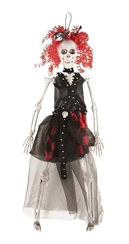 P'tit Clown re23005 scheletro punk donna 40 cm da appendere