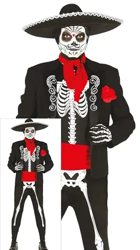 Guirca Scheletro Mariachi costume ragazzo L 52-54 nero