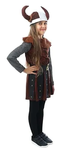 P'tit Clown costume vichinga bambina 10/12 anni con casco
