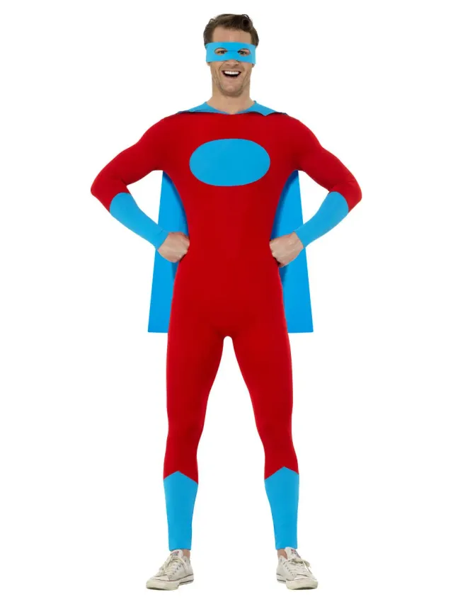 Smiffys Superhero Man Costume supereroe uomo M 38-40 blu rosso