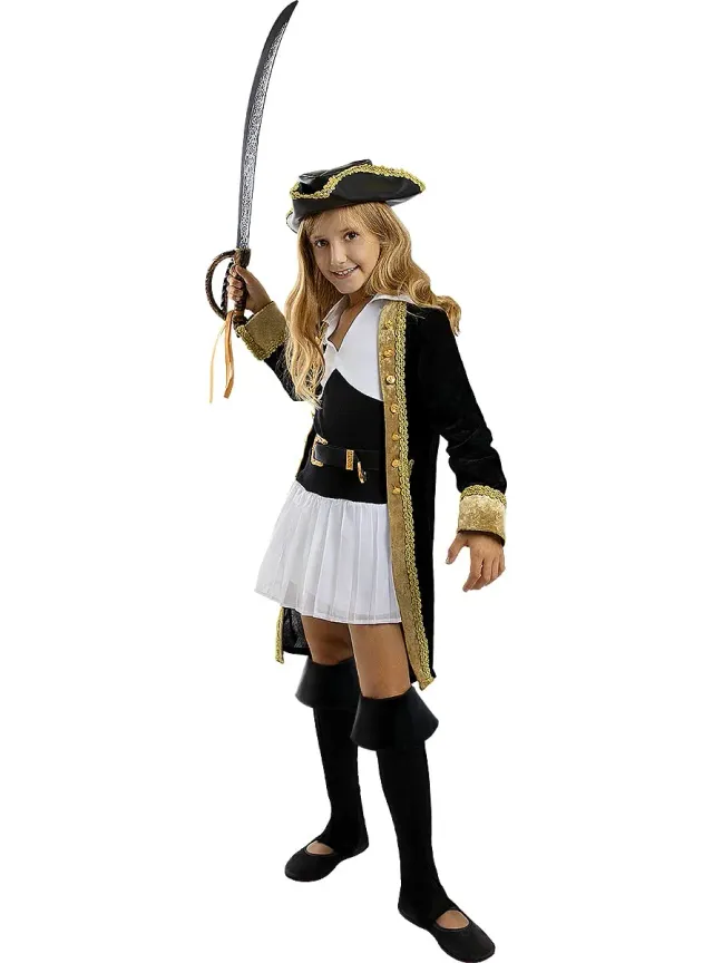 Funidelia pirata deluxe costume bambina 7-9 anni