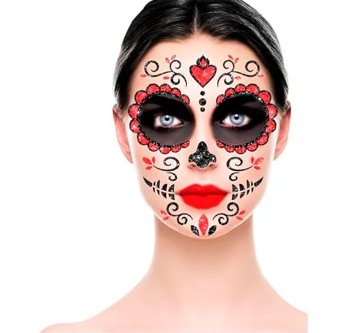 Guirca Catrina adesivi viso glitter 20x20 cm
