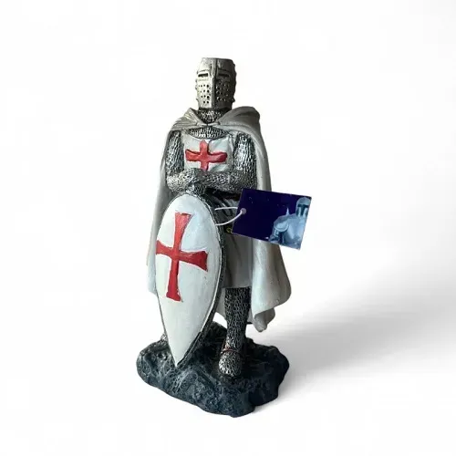 La Bottega di Merlino Cavaliere Templare statuetta con scudo 12 cm resina