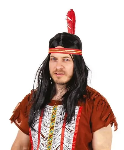 P'tit Clown Indiana parrucca carnevale nera trecce