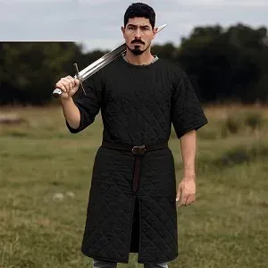 La Bottega di Merlino gambeson trapuntato costume nero mezza manica