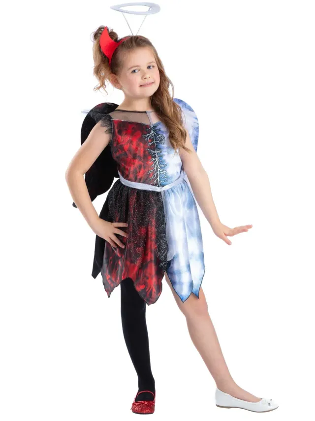 Smiffys Half Angel costume bimba angelo diavolo 10-12 anni