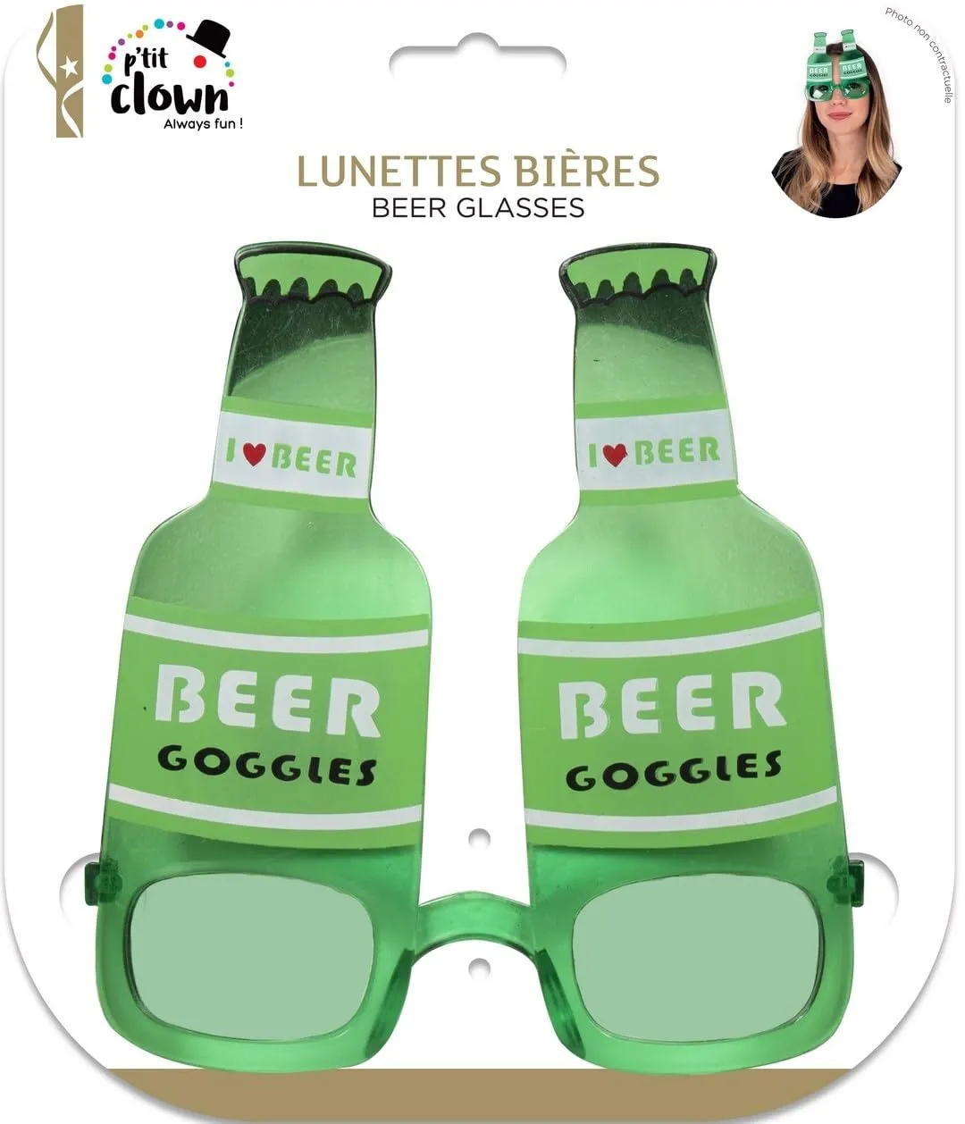 P'tit Clown Fantasy occhiali luna birra adulti