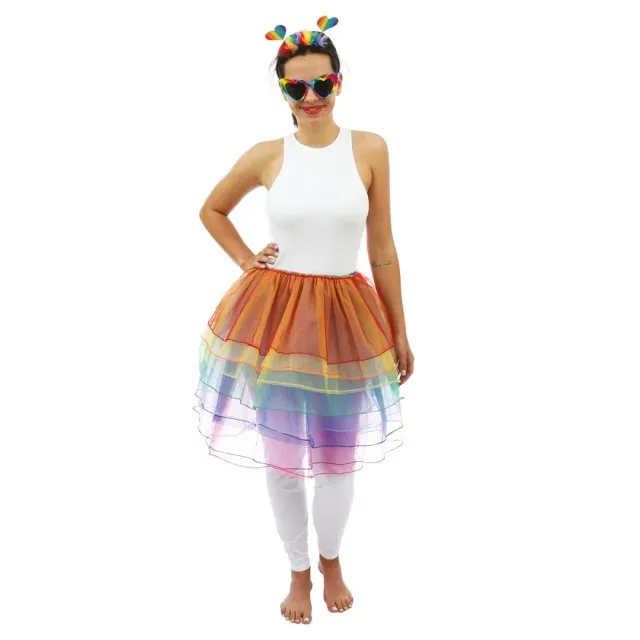 P'tit Clown 23262 mezza tutù arcobaleno taglia unica
