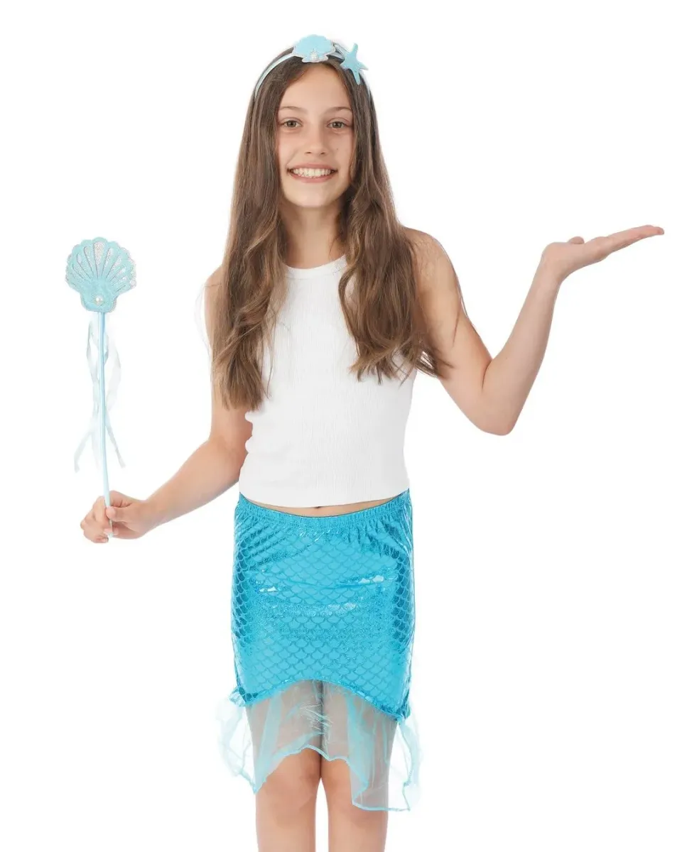 P'tit Clown re80402 costume bambina sirena blu