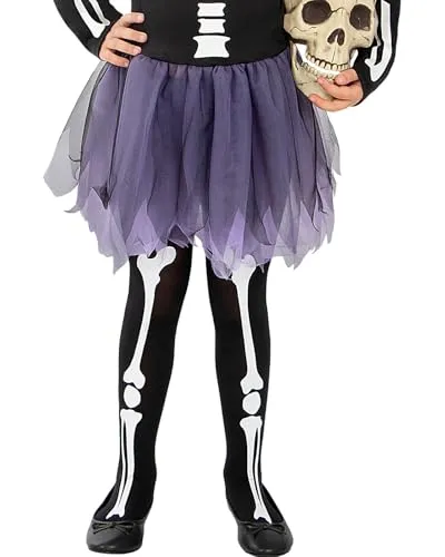 Funidelia Scheletro collant bambina halloween nero