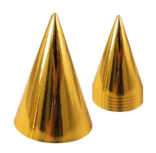 P'tit Clown cappelli a punta cappellini oro 6 pezzi