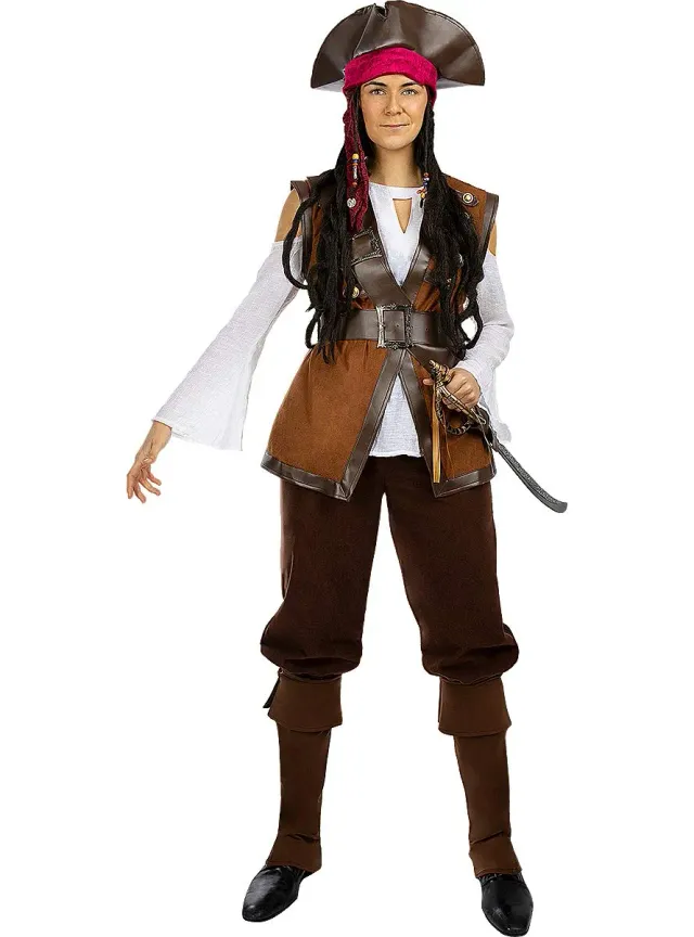 Funidelia costume pirata Caraibi donna XXL marrone