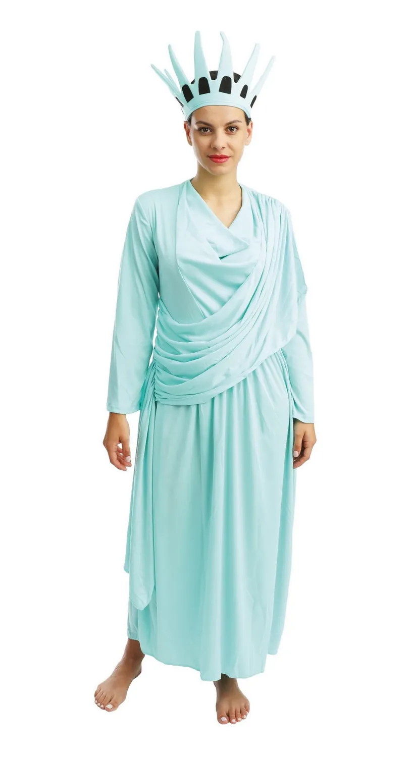 P'tit Clown Statua Libertà Costume Donna L-XL Corona