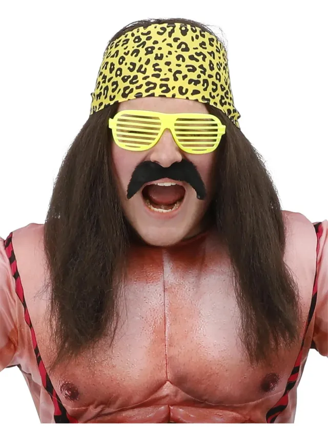 Smiffys Wrestling Star kit wrestler anni 90 marrone adulto