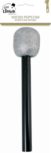 P'tit Clown 10573 Microfono Nero Argento Pop Star