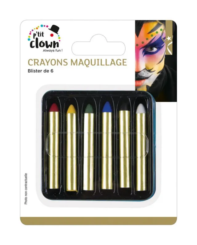P'tit Clown 90470 matite trucco blister 6 multicolore precisi