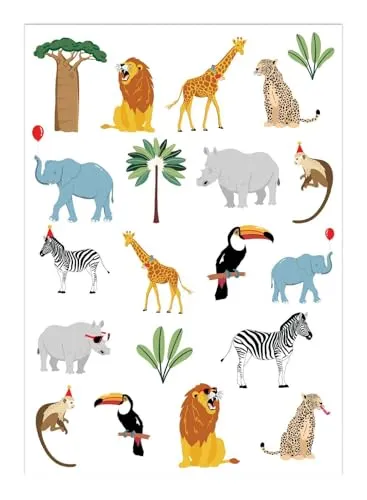 P'tit Clown tatuaggi animali savana multicolore