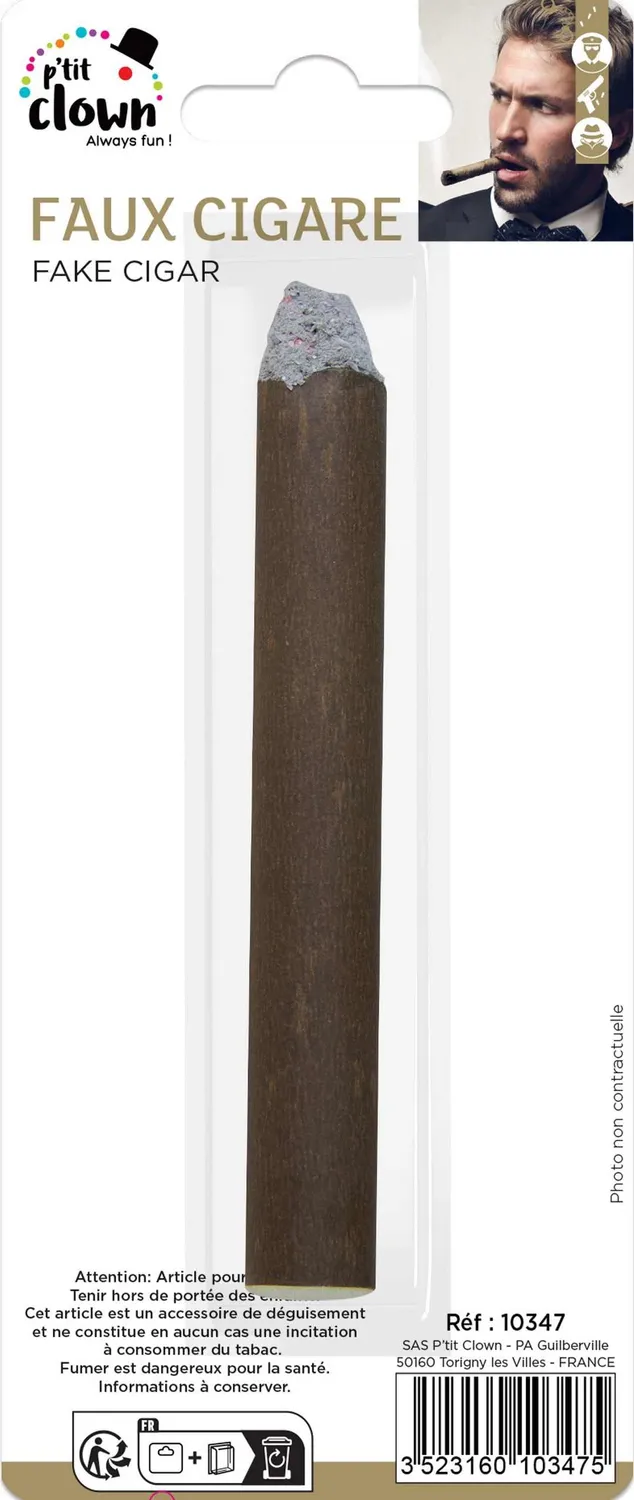 P'tit Clown 10347 finto sigaro marrone 11 cm gangster