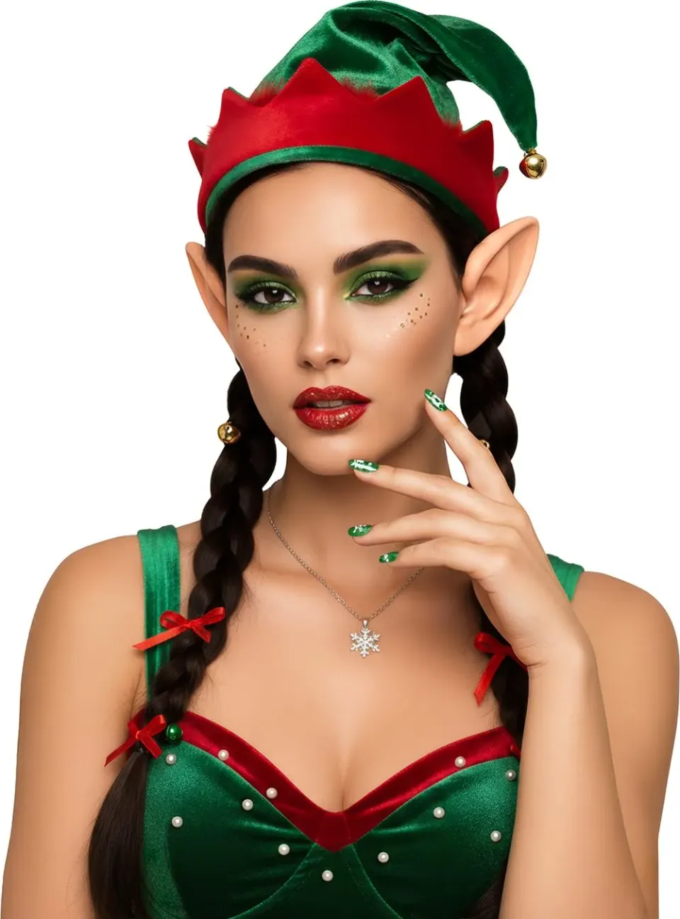 Fiestas Guirca Unghie Finte Natale verdi 24 pezzi