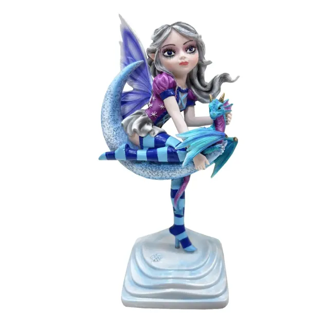 La Bottega di Merlino Fata e Drago statuetta luna 16 cm
