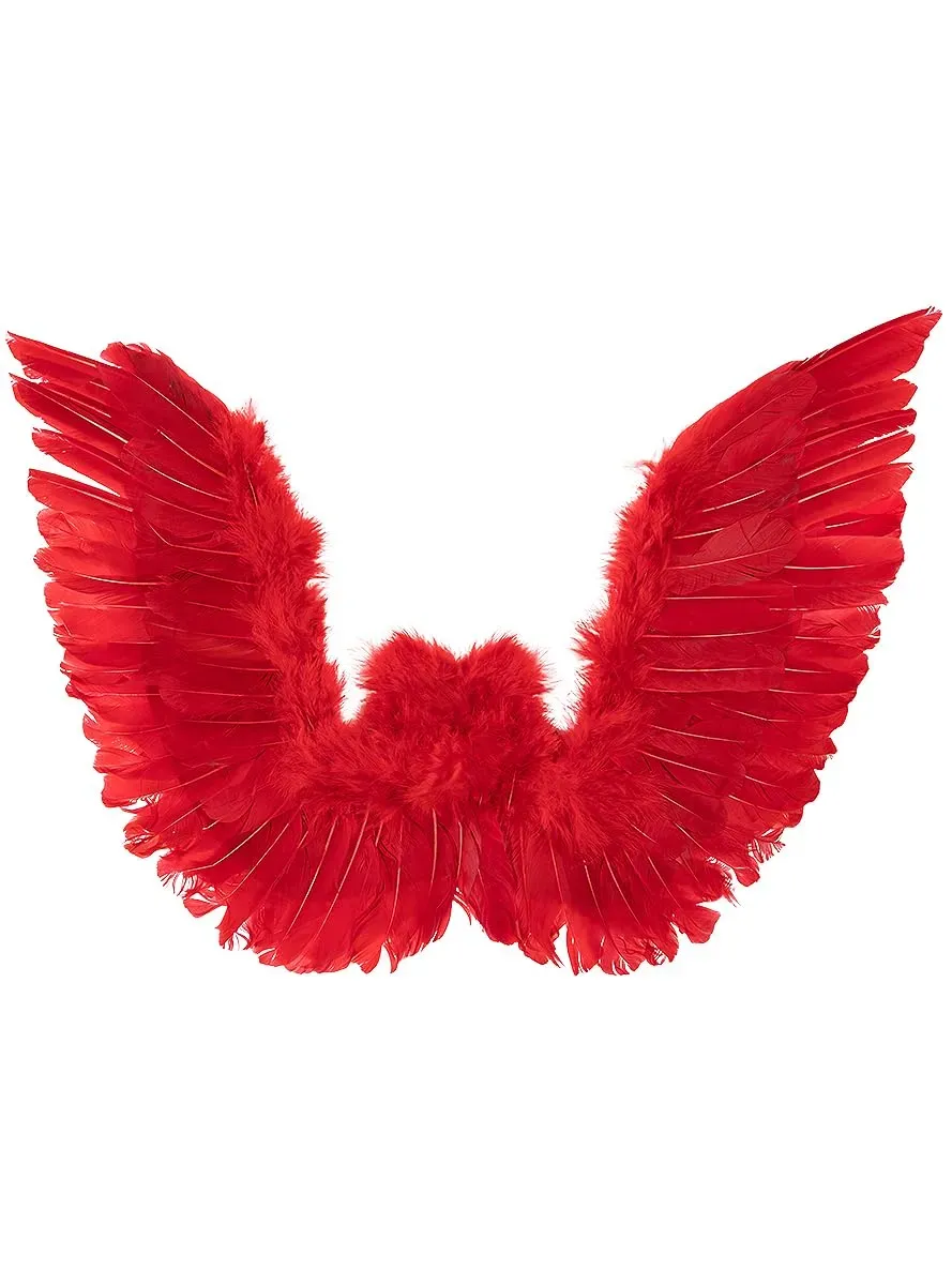 Funidelia ali con piume rosse accessorio 50x50 cm rosso