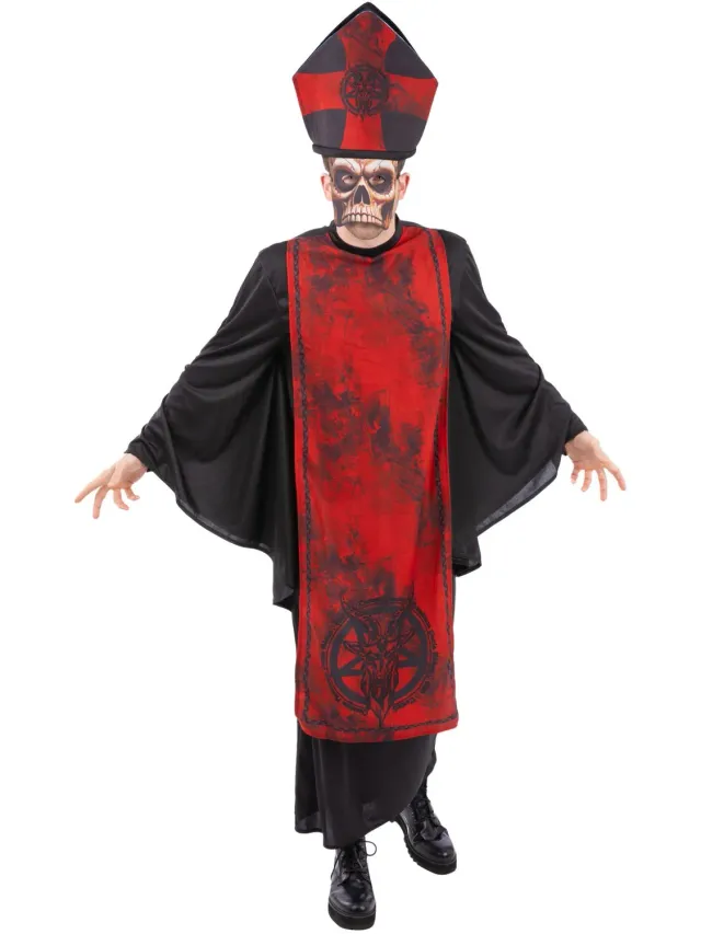 Smiffys Cardinal Sin costume uomo nero M/L teschio