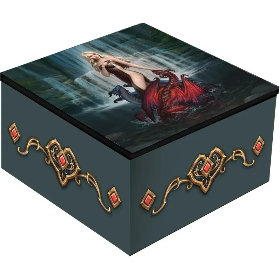 La Bottega di Merlino Cofanetto Drago Rosso con specchio 10x10