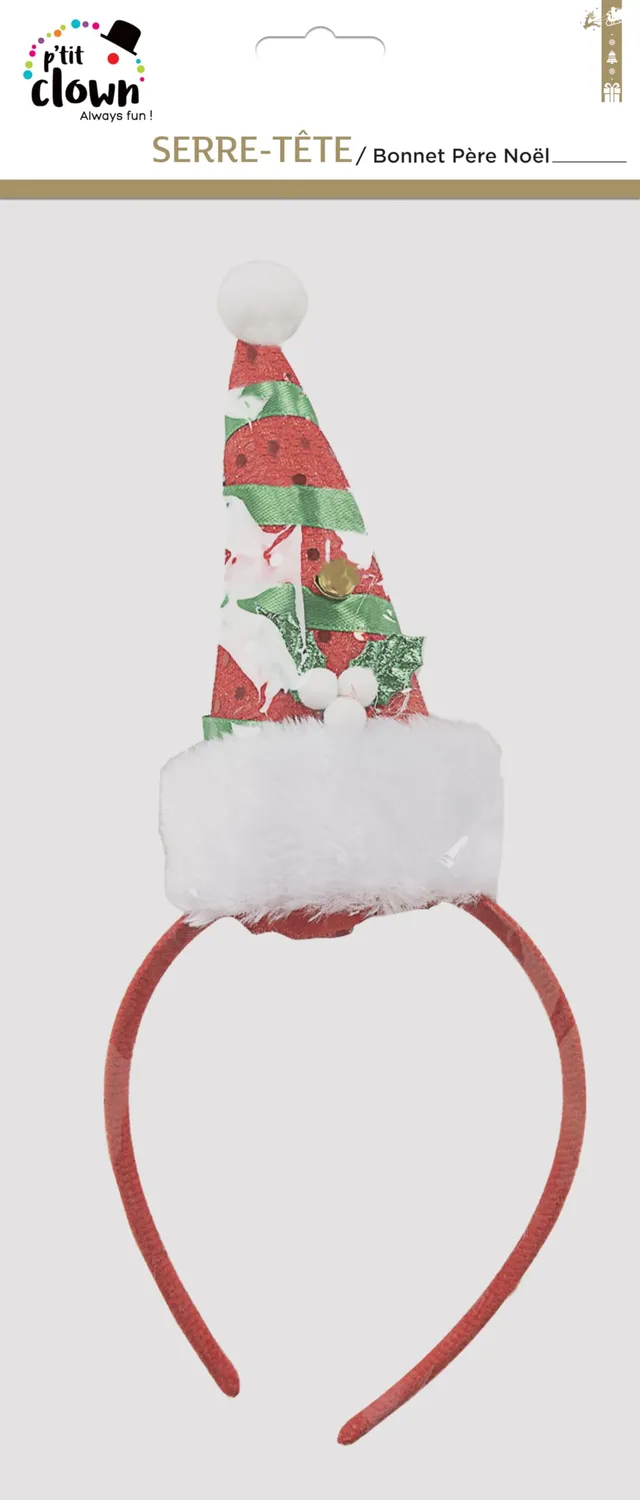 P'tit Clown re16205 Cerchietto Berretto Babbo Natale Adulto
