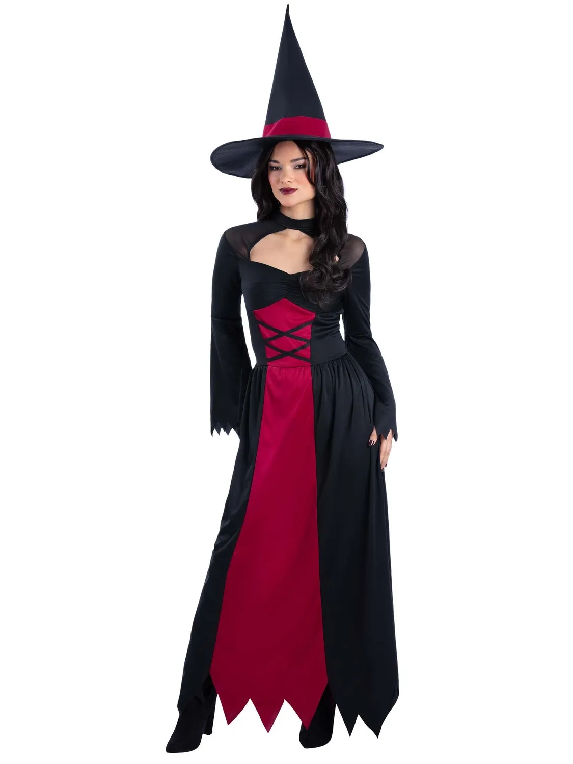 Smiffys Bewitched costume strega rosso M con cappello