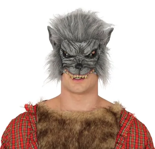 Fiestas Guirca Maschera Lupo grigia adulto unisex