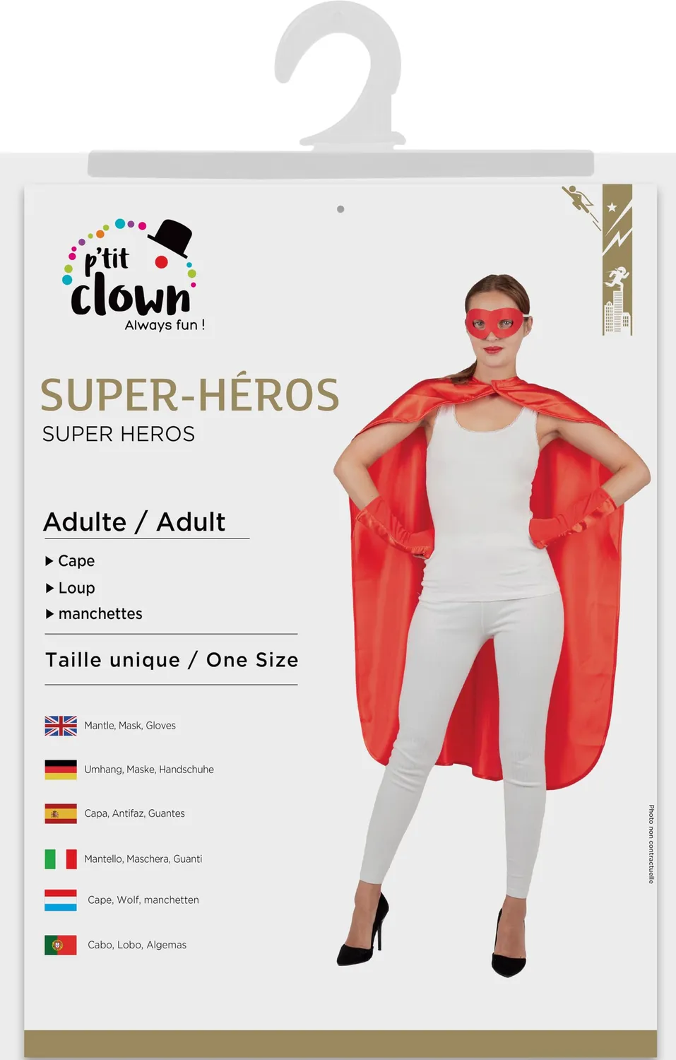 P'tit Clown 50701 mantello rosso adulto carnevale