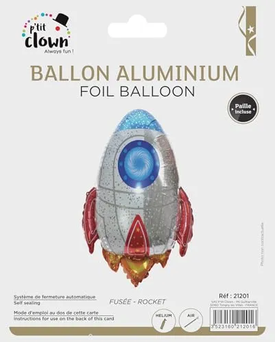 P'tit Clown Palloncino Alluminio Razzo Festa