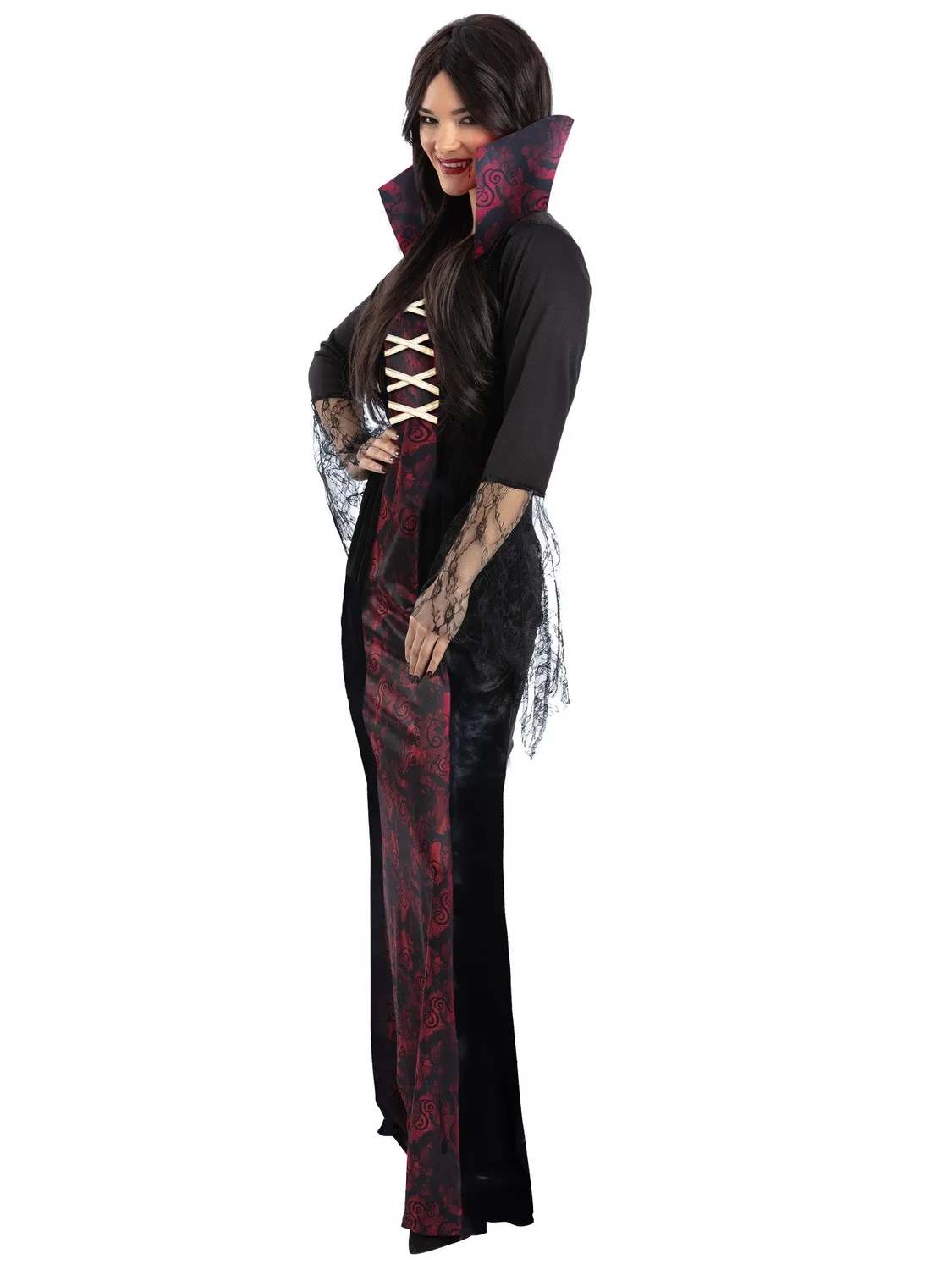 Smiffys Vampiress costume donna nero rosso con collare