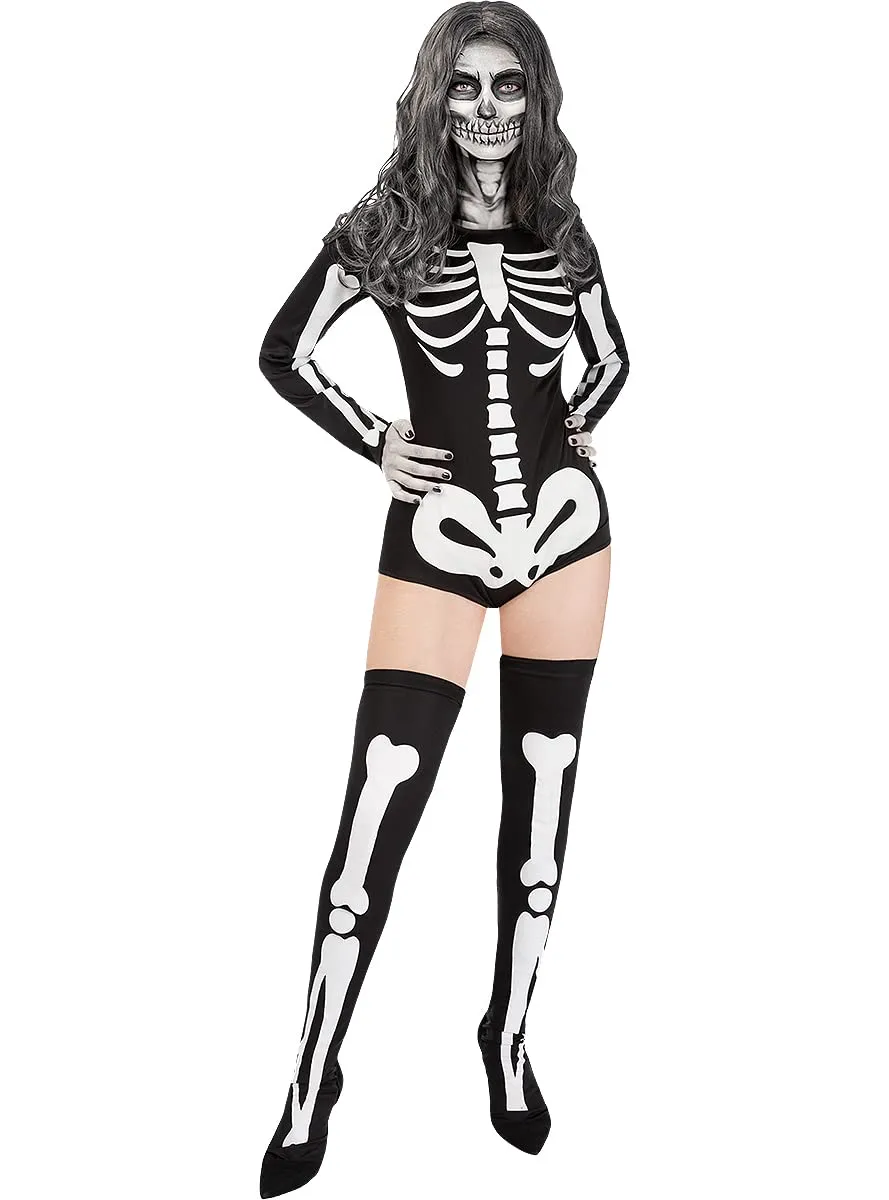 Funidelia Costume da Scheletro Donna Nero Halloween