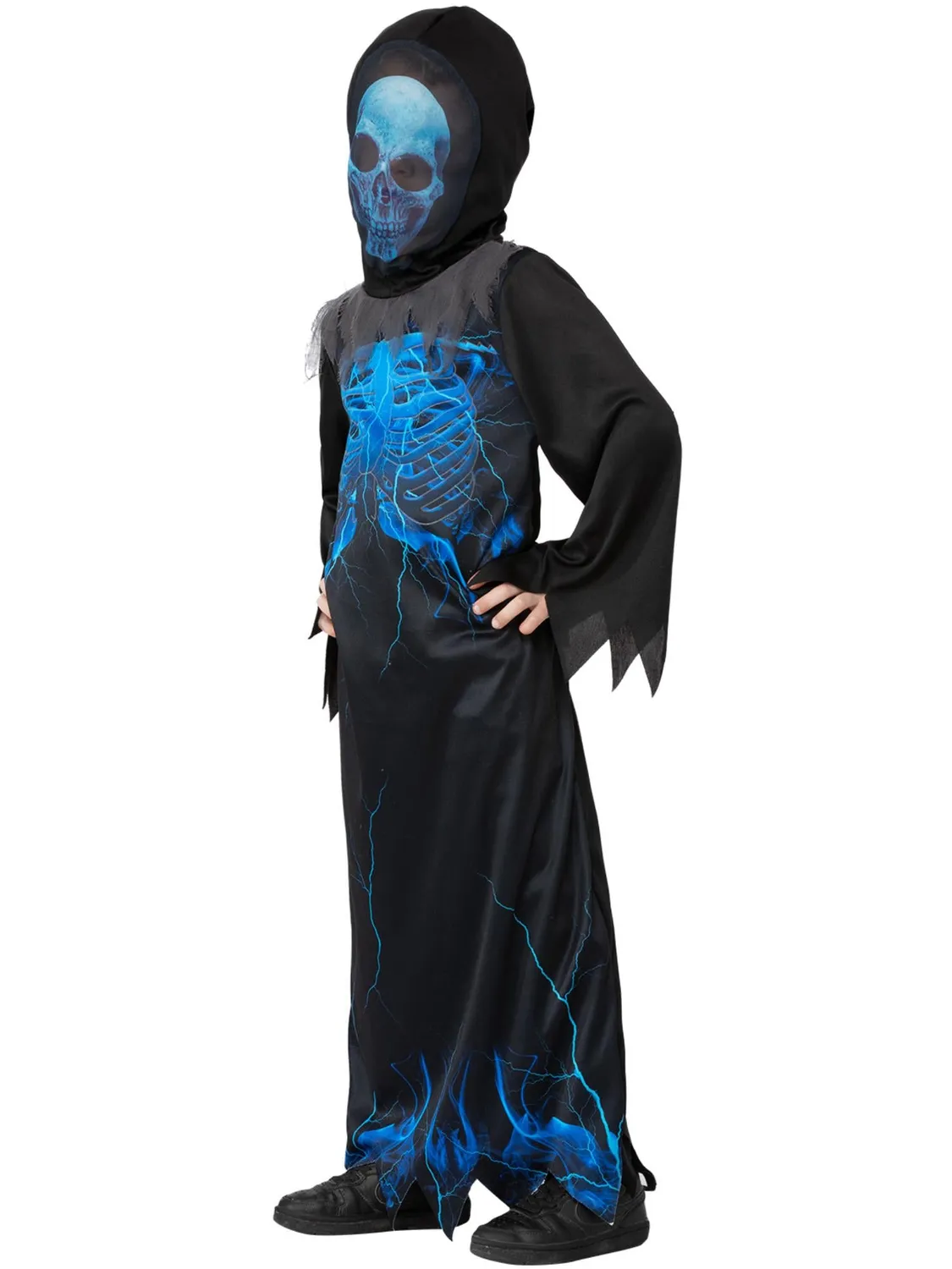 Smiffys Reaper Costume Scheletro S 4-6 Anni Nero