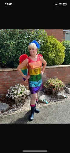 Smiffys All That Glitters costume rainbow paillettes donna