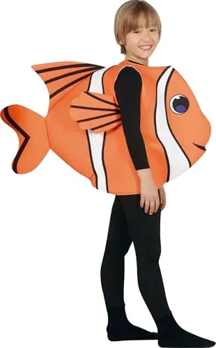 Guirca Costume Pesce Bambini Tunica 5-6 Anni Arancione