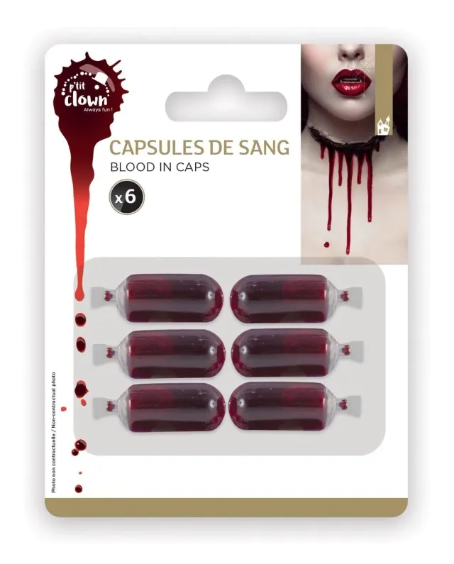 P'tit Clown 10970 sangue finto capsule rosse 6 pezzi