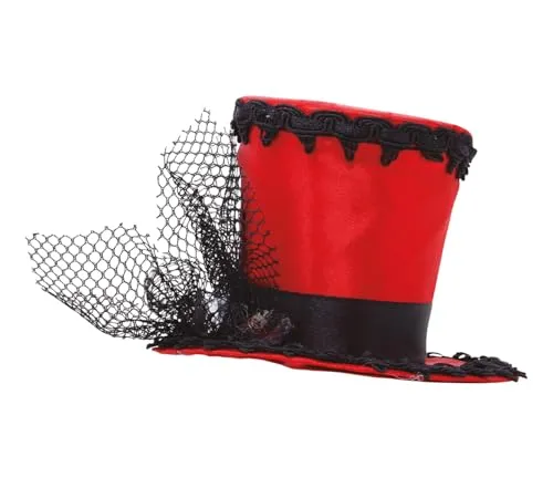 Guirca Mini Cilindro Burlesque Cappello Donna Nero Festa