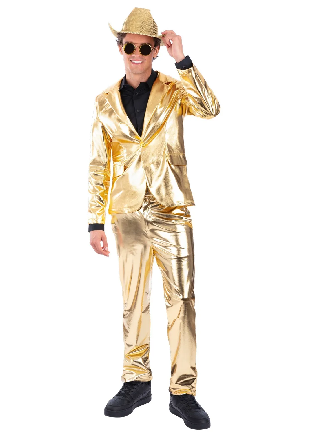 Smiffys 24 Carat giacca oro metallizzato uomo taglie M-XL