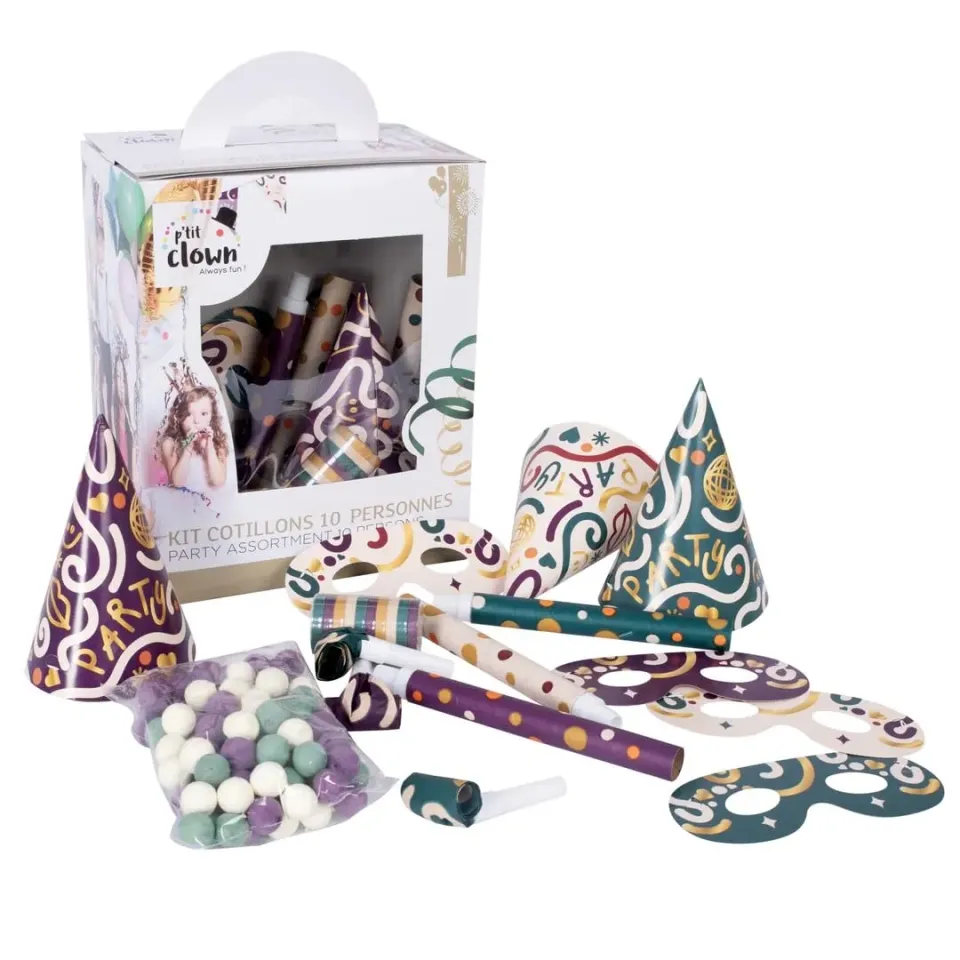 P'tit Clown 23443 kit cotillon 10 persone multicolore