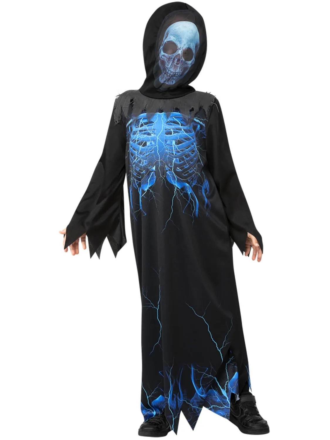 Smiffys Reaper Costume Scheletro S 4-6 Anni Nero