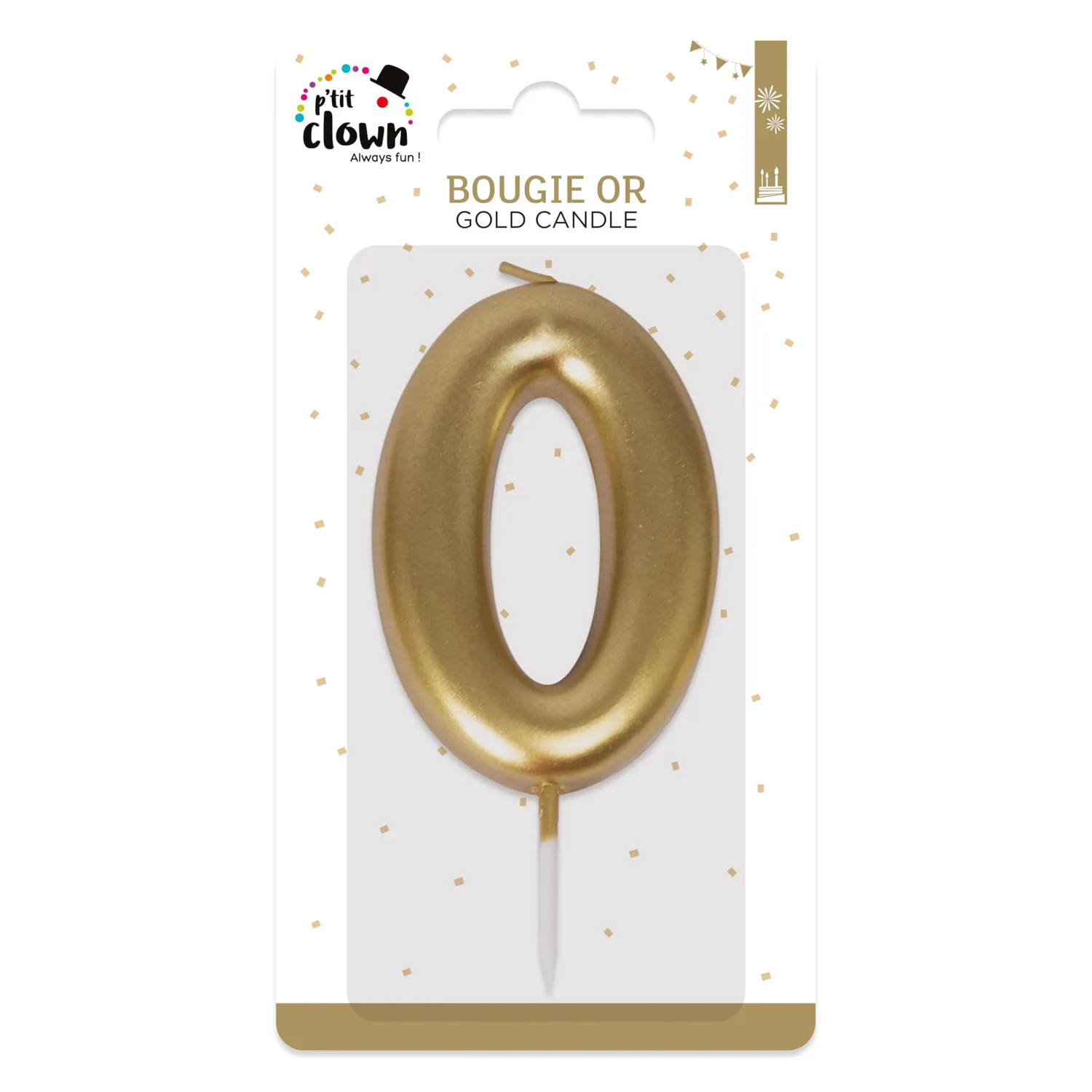 P'tit Clown 23930 candela compleanno oro numero 0