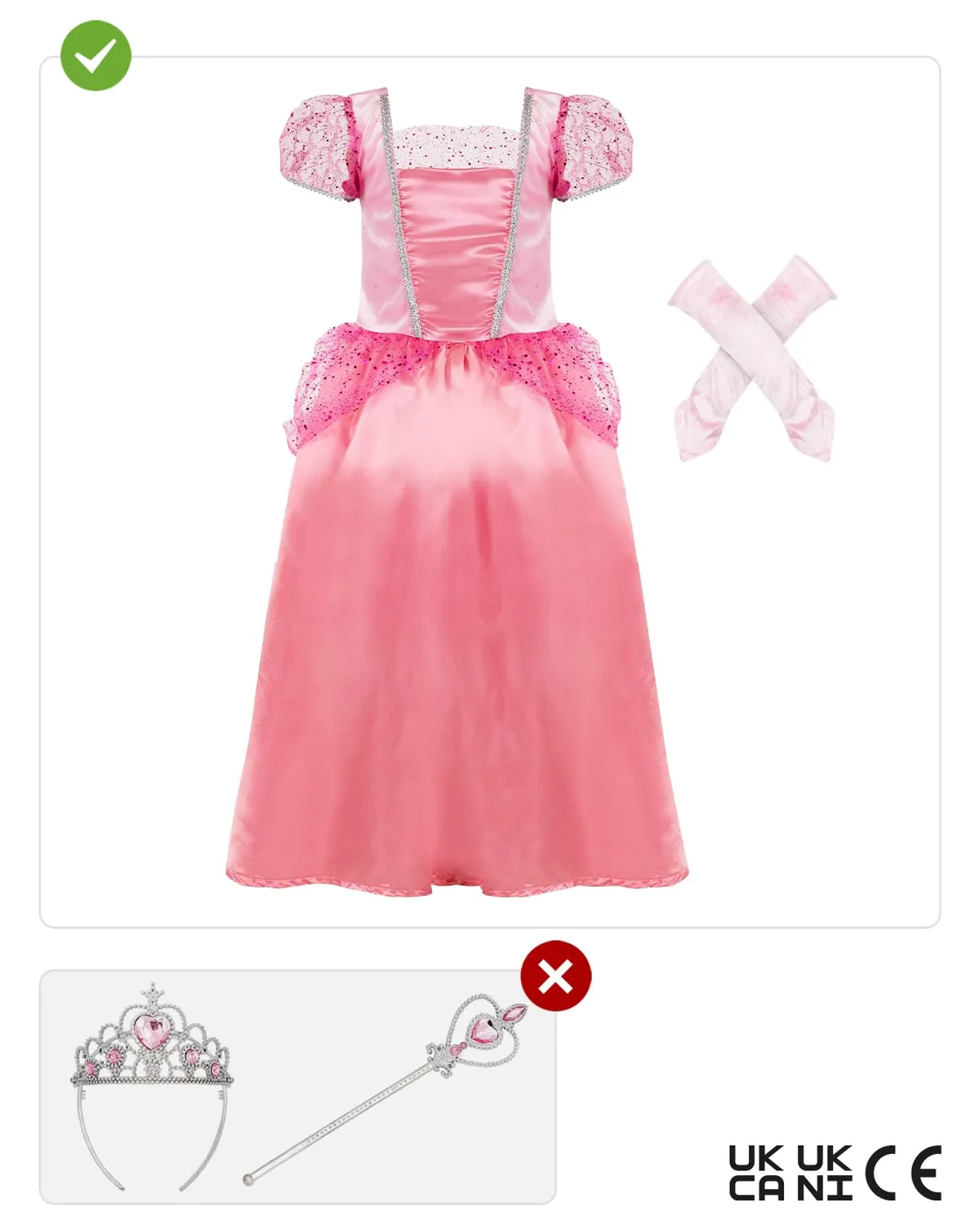 Funidelia Principessa costume bambina abito manicotti 7-9 anni